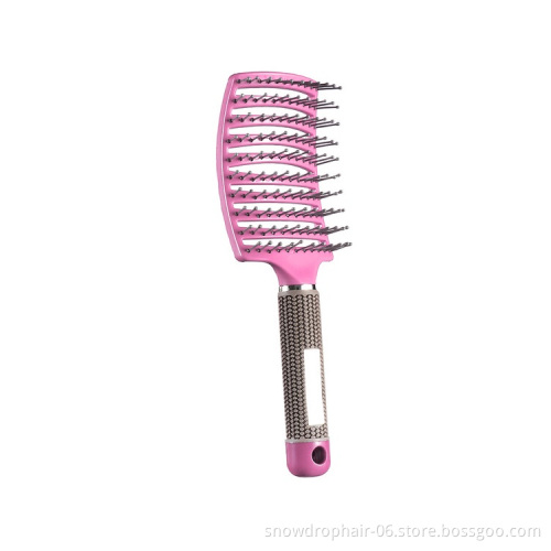 Anti-Static Curved Round Metal Hair Extension Wig Massage Private Label Ionic Custom Logo Detangling Wide Tooth Hair Brush Combs